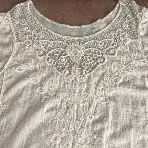 Beautiful Vintage Embroidered 100% Cotton Top unbranded L - Picture 9 of 11
